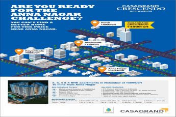 Book 2, 3, 4 & 5 bhk  apartments at Rs.4999 per sq.ft. at Casagrande Crescendo in Chennai